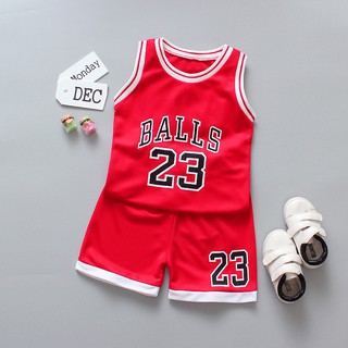 ❤Hàng Có Sẵn 24 Giờ Vận Chuyển Và Vớ❤Mingxin❤Áo Sát Nách Chơi Bóng Rổ Không Tay Set Đồ Gồm 23 Món Gồm Áo Thun Và Quần Short Phong Cách Hàn Quốc Mới Mùa Hè Dành Cho Bé Trai 1234 Tuổi