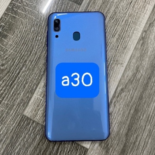 bộ vỏ samsung A30 - gồm lưng,sườn, xương máy,phím,kính camera