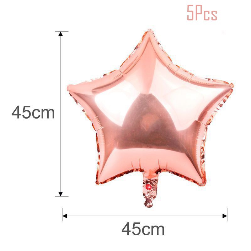 Bộ Bong Bóng Latex Hình Ngôi Sao / Trái Tim / Chữ Cái Màu Vàng Hồng Trang Trí Tiệc Sinh Nhật / Tiệc Mừng Em Bé