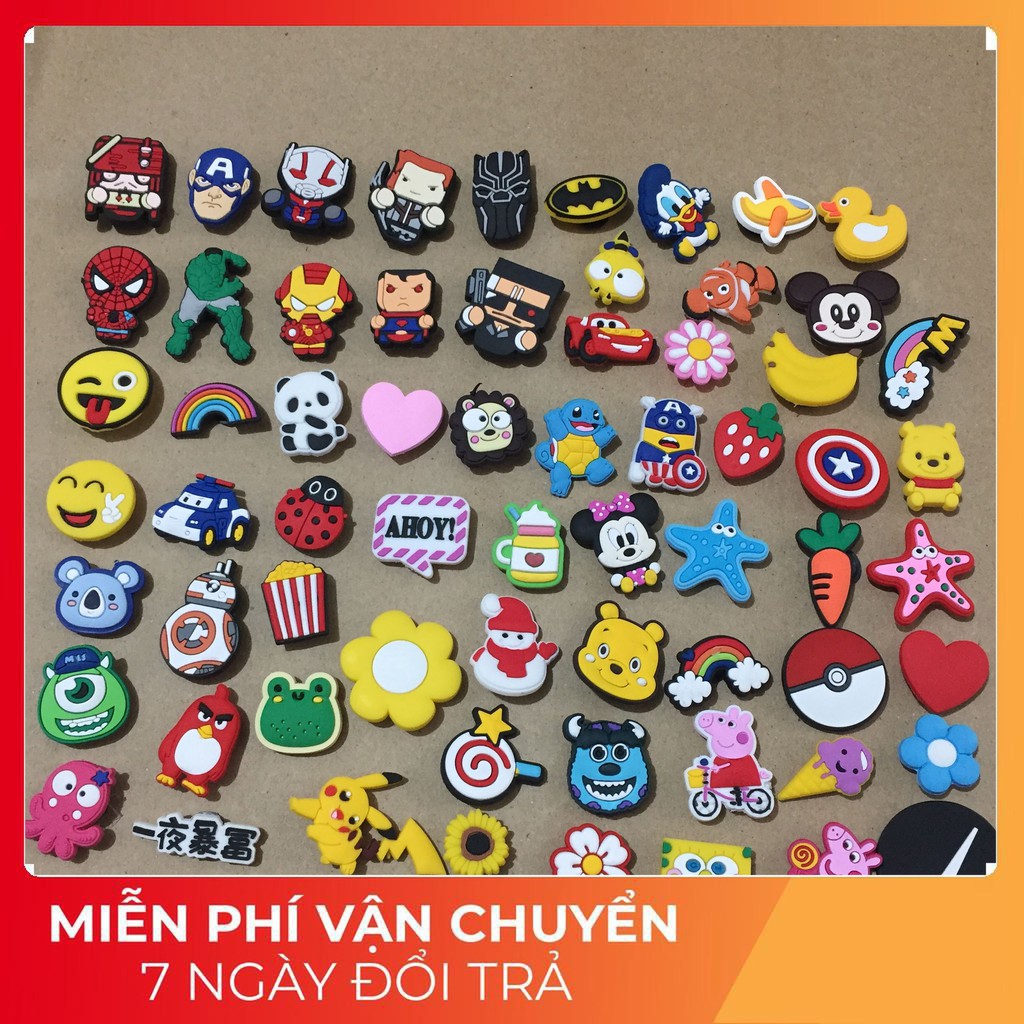 COMBO 10 JITBITZ 2D gắn dép sục- gắn dép crocs - gắn dép cá sấu - sticker 2d