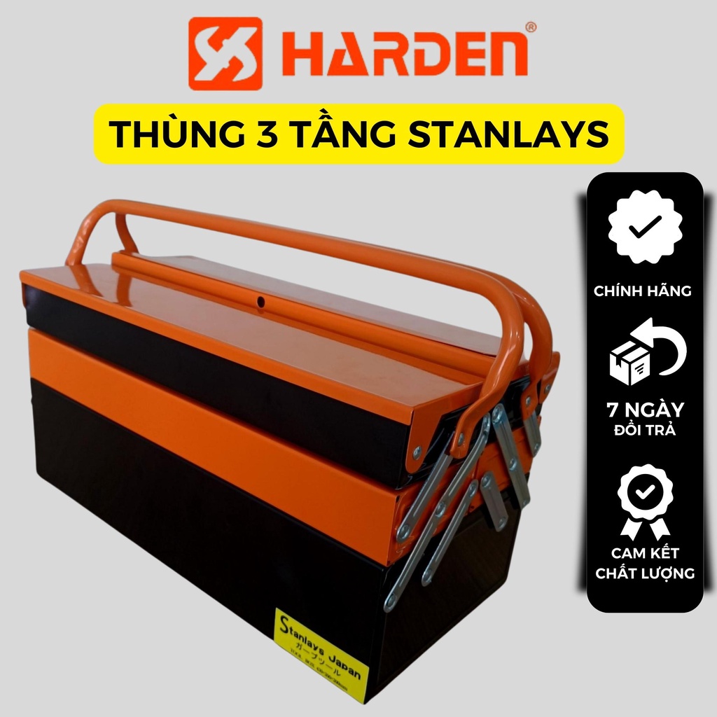 Hộp đựng dụng cụ, thùng đồ nghề đa năng STANLAYS 3 tầng 43x20x20cm