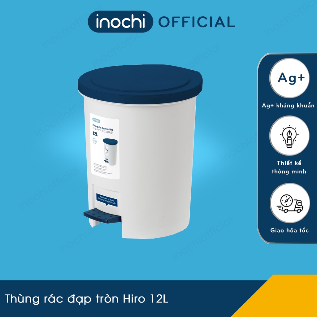 Thùng rác đạp tròn Hiro 12L Inochi