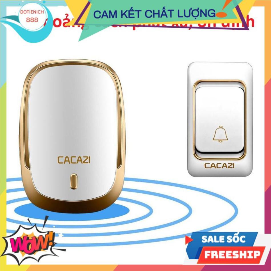 [SALE] CHUÔNG CỬA KHÔNG DÂY CACAZI - CHUÔNG BÁO KHÁCH ĐIỀU KHIỂN TỪ XA 300M CHỐNG NƯỚC CAO CẤP -giadung888