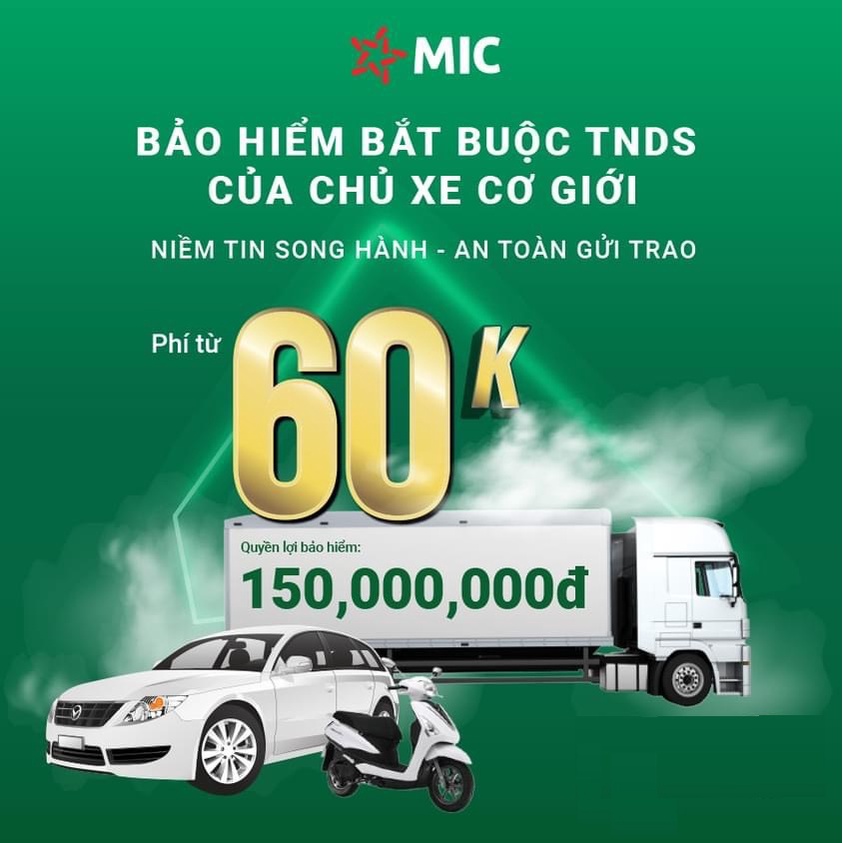 Toàn quốc  Bảo hiểm TNDS xe máy bắt buộc 1 năm - Bảo Hiểm Quân Đội MIC