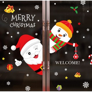 Decal trang trí Noel - Ông già Noel chào bạn