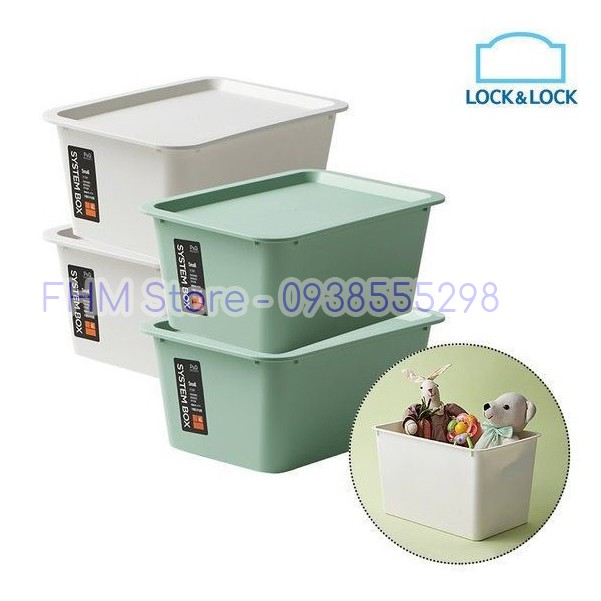 Thùng nhựa đựng đồ có nắp Lock&Lock COLOR SYSTEM BOX P-1531 Size L [20L] [38*26*23cm] Hàng P&Q