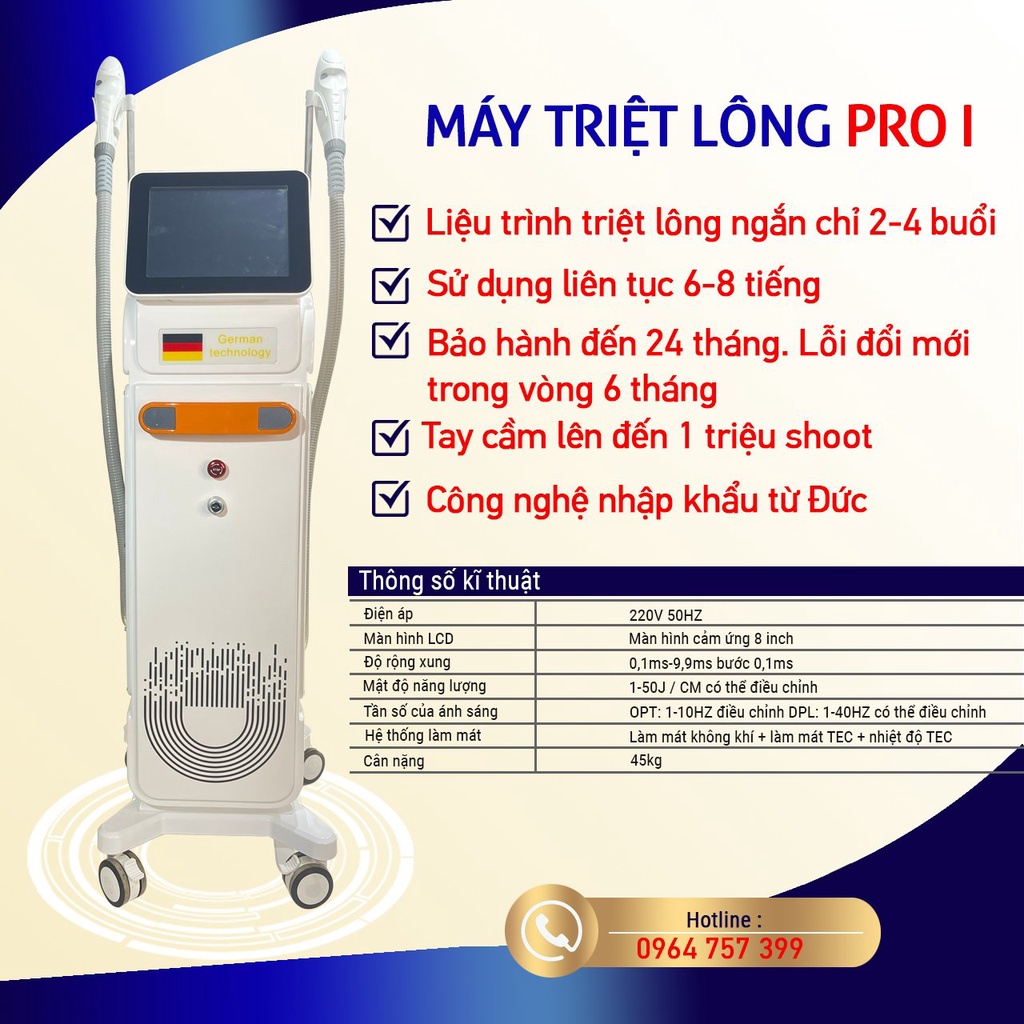 [MÁY CHÍNH HÃNG] Máy Triệt Lông PRO I, pro I Triệt lông Nhanh Trẻ Hóa Làn Da