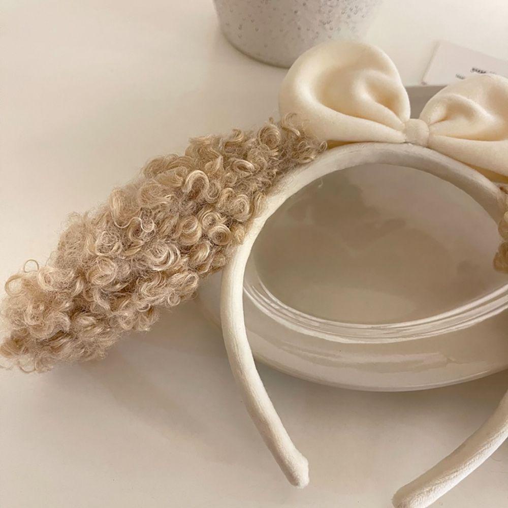 Băng Đô Cài Tóc Bằng Lông Nhung Đính Nơ Dễ Thương Xinh Xắn Cho Nữ
