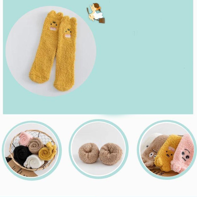 Xixi Vớ Nhung Dày Dặn Thêu Hình Tai Thú 3D Dễ Thương Giữ Ấm Mùa Đông Dành Cho Nữ