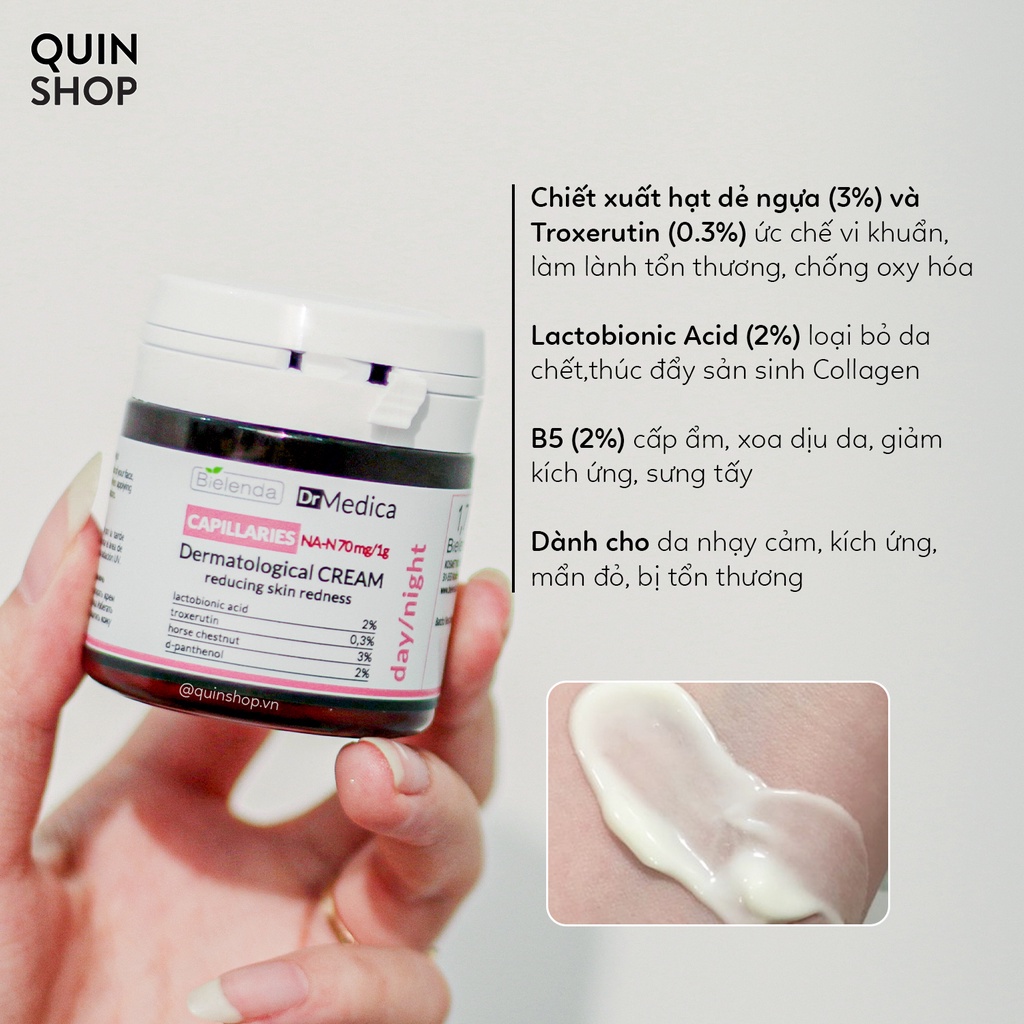 Tinh Chất, Kem Dưỡng Giảm Mụn, Mờ Thâm, Dịu Da Bielenda Dr Medica Acne, Capillaries Dermatological Serum - Cream