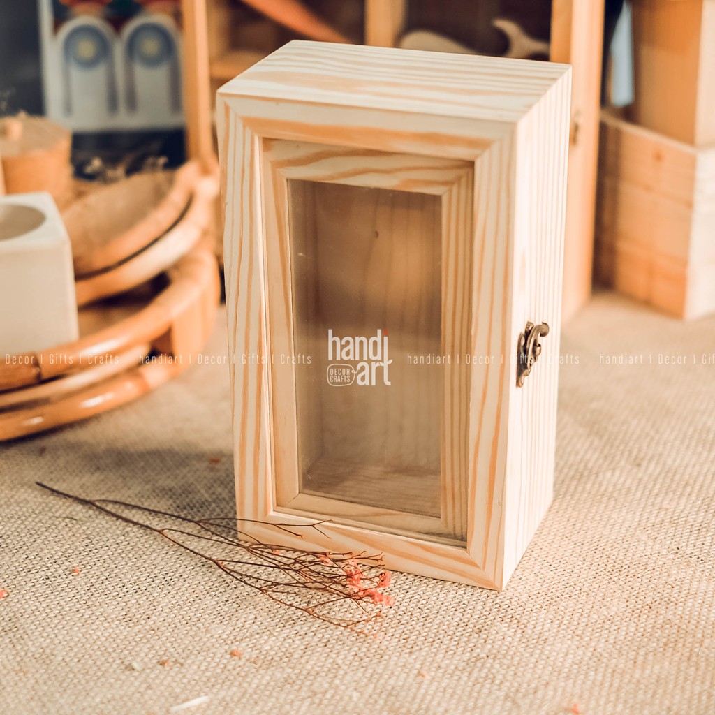 Bộ 2 Hộp gỗ nắp kính - Hộp gỗ đựng sản phẩm - wooden box glass