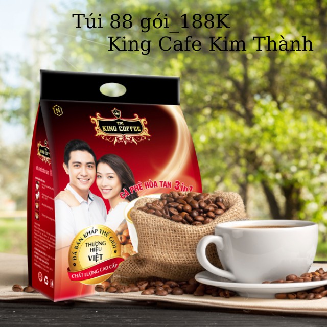 Cà phê hòa tan KING COFFEE 3IN1-Túi 88 gói x16g (1,4kg)