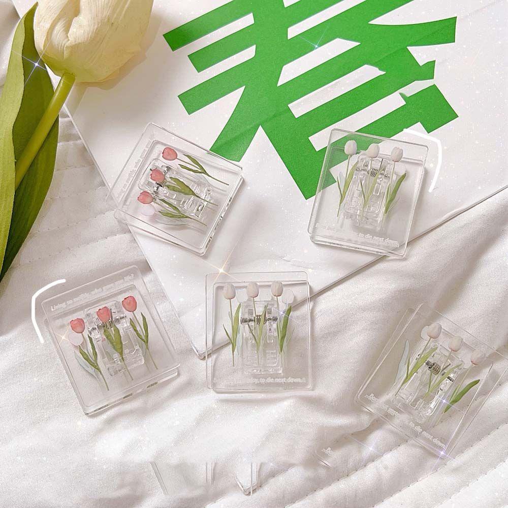 Kẹp Giấy Tài Liệu Hình Hoa Tulip Đuôi Dài Tiện Dụng Cho Học Sinh / Văn Phòng