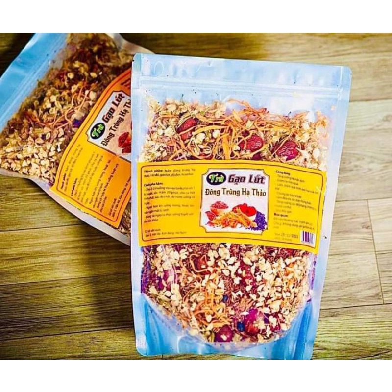 Trà gạo lứt đông trùng hạ thảo gói 500g