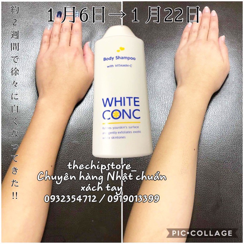 ( Hàng Nhật nội địa chuẩn store, giá tốt nhất ) Sữa tắm dưỡng trắng da White Conc Body Vitamin C 360ml