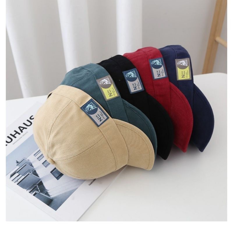 Mũ Kết Unisex Chất Liệu Kaki Tag Hông Cá Tính