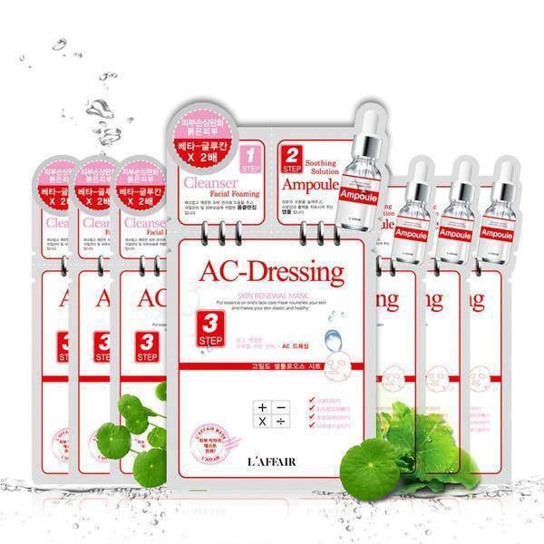 Mặt Nạ 3 Bước Rainbow L'affair Ac-Dressing Skin Renewal Mask Hộp 10 Miếng x 25ml
