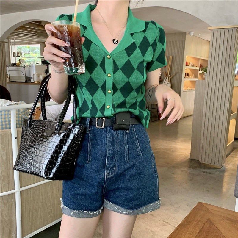Áo cardigan dệt kim mỏng tay ngắn dáng rộng phong cách Phương Tây thời trang dành cho nữ