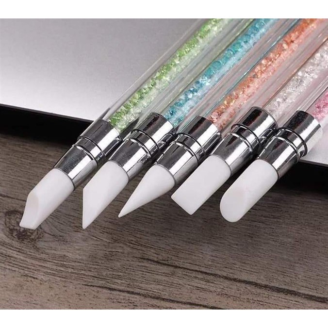 Bút Silicon - Set 5 Cây Bút Silicon Đa Năng Làm Nail