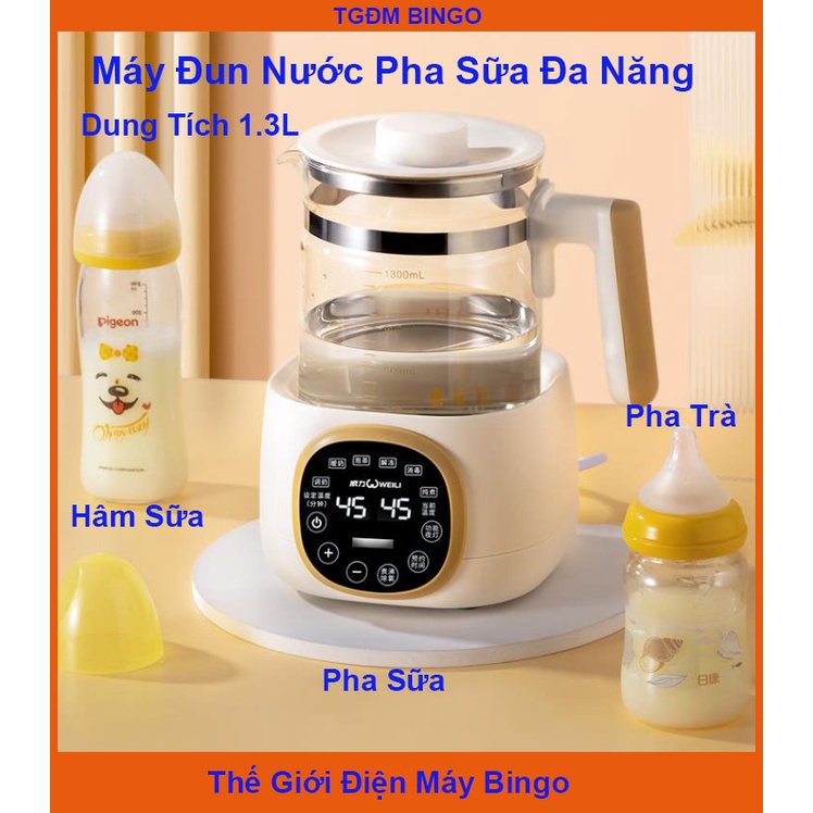 Máy đun nước pha sữa, ấm đun nước hâm sữa pha sữa khử clo trong nước đun siêu tốc giữ nhiệt độ liên tục trong 24h