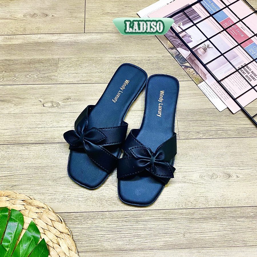 Dép nữ quai ngang phối nơ cực xinh LADISO TT393