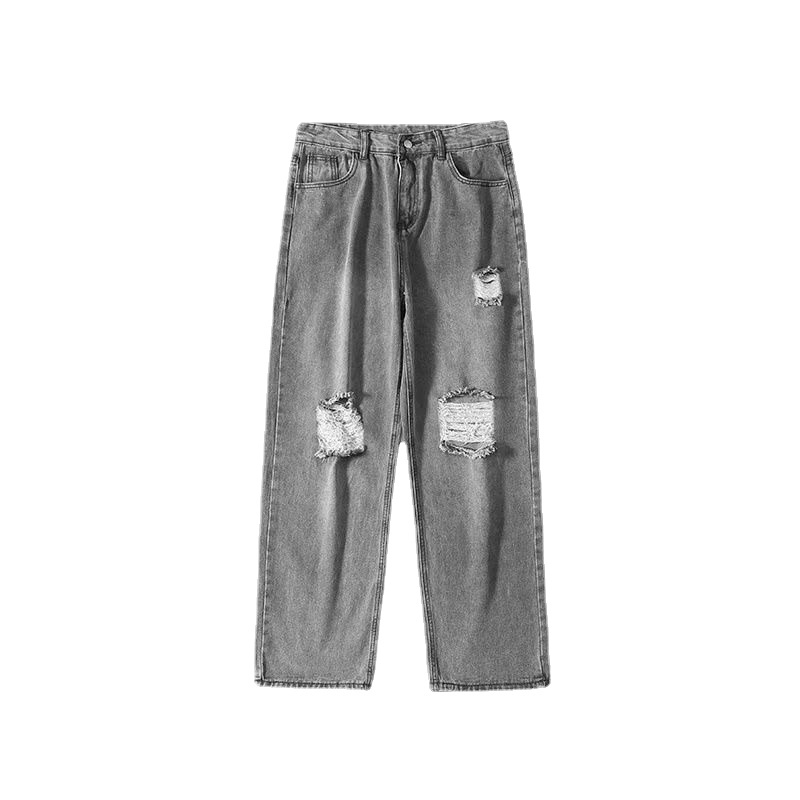Quần jeans Rách Dáng Rộng Thời Trang Hàn Quốc Dành Cho Nam Giới Size S-3XL