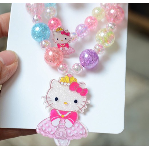 Bộ trang sức vòng cổ 4 món hình công chúa, kitty cute