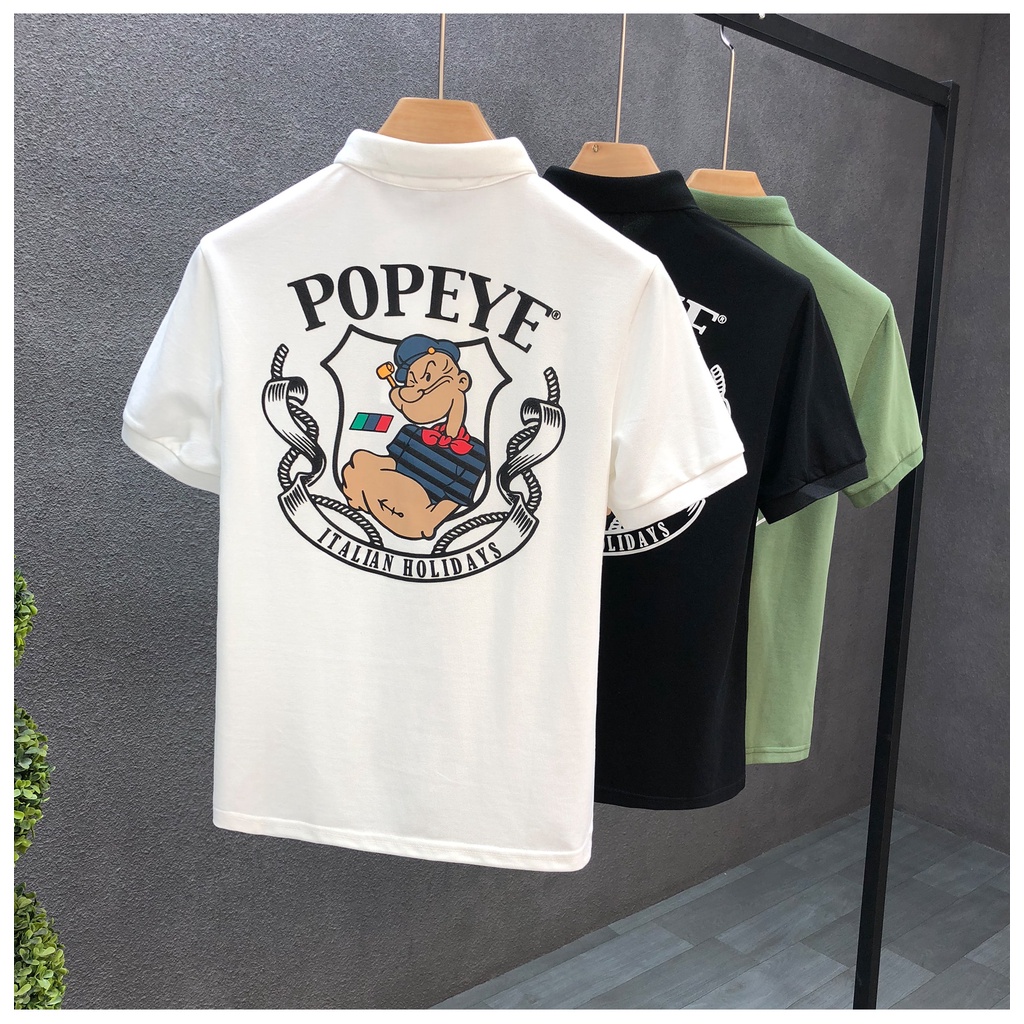 Áo polo nam Popeye vải cotton co giãn 4 chiều thấm hút mồ hôi full size áo phông nam áo thun nam