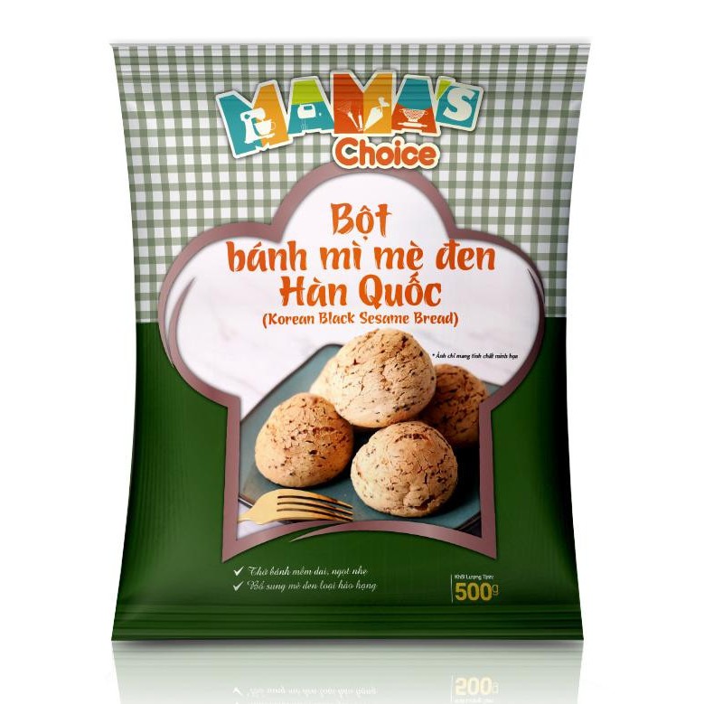 Bột Bánh Mì Mè Đen Hàn Quốc 500gr Mama's Choice