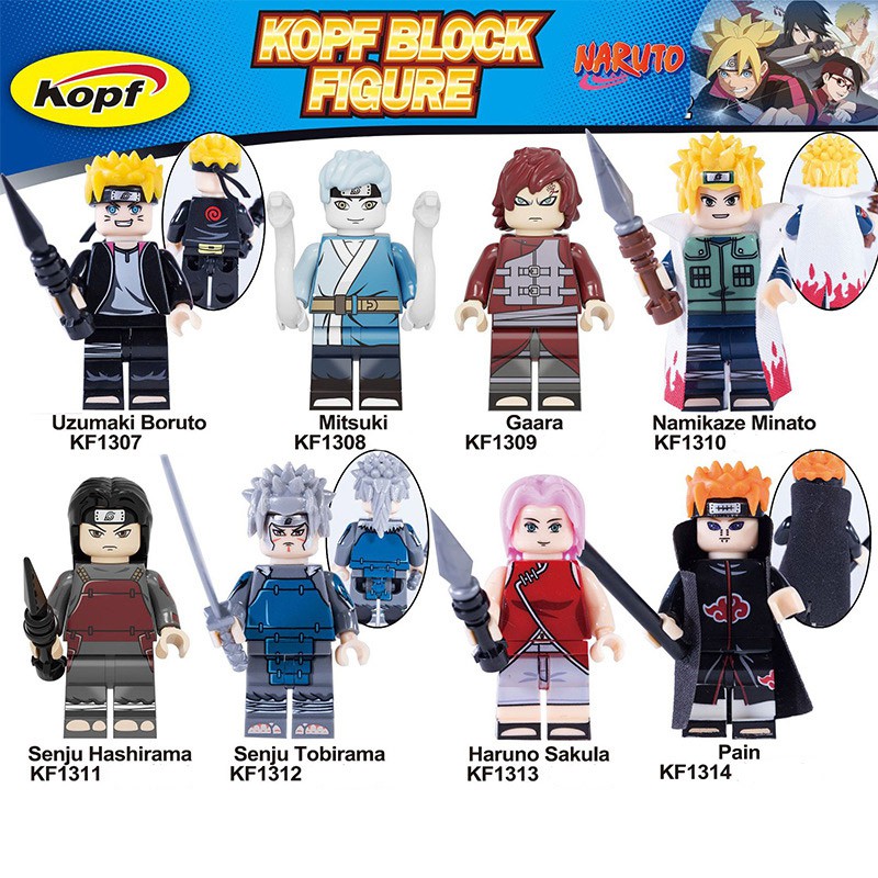 Mô Hình Lắp Ráp Lego anime Nhân Vật Hoạt Hình Naruto Boruto Minato Killer bee Tobirama Gaara Sakura madara minifigures