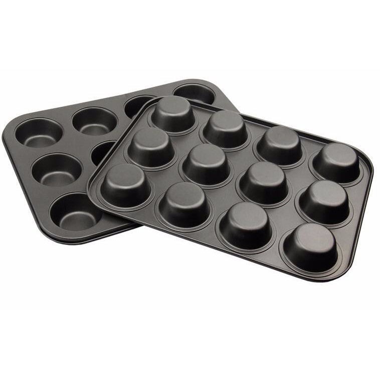 Khuôn Nướng Bánh-Khuôn Làm Bánh Muffun Cupcake Chống Dính 12 ô Mini