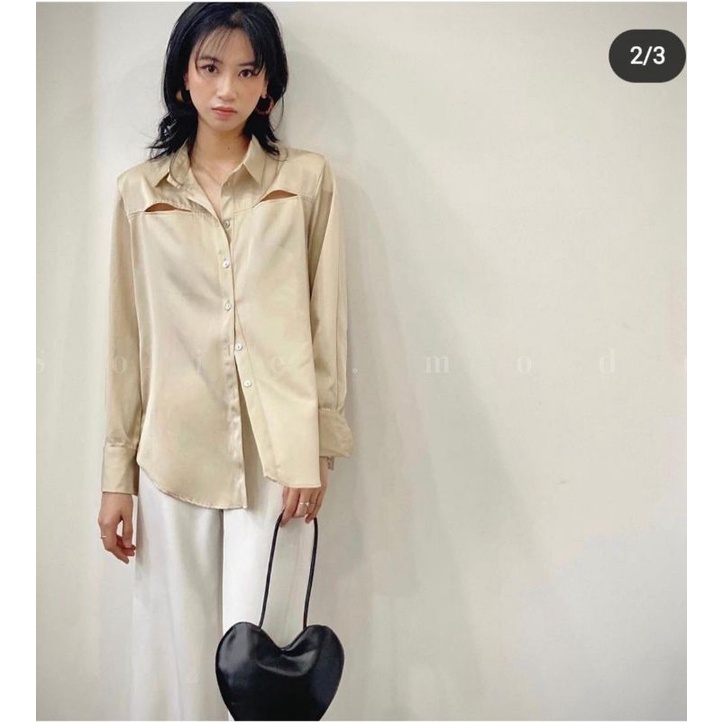Dion Silk Shirt Champage ( áo sơ mi lụa Hàn dài tay )