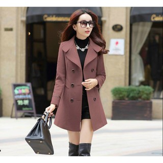 Áo khoác dạ nữ form dài siêu sang - Mua áo khoác cổ vest nhập đẹp