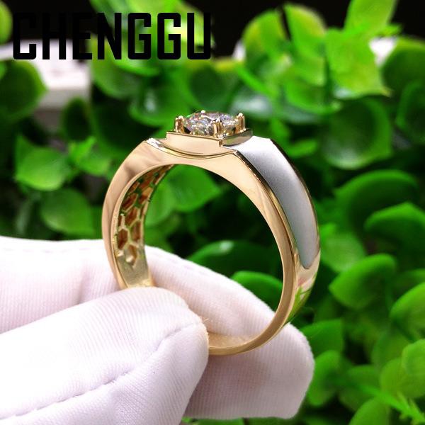 Nhẫn Nam Mạ Vàng 18k Đính Đá Quý Hình Vuông 1 Carat Vàng 18k