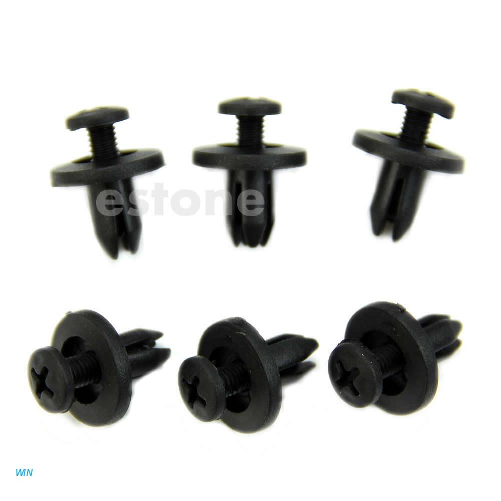 FENDER Bộ 10 Đinh Tán Nhựa Màu Đen 6mm Gắn Cản Trước Xe Hơi Toyota