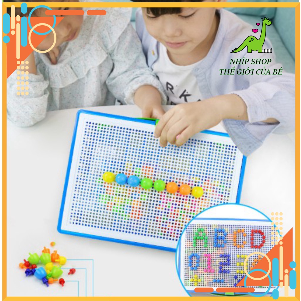 Đồ chơi ghép nấm sáng tạo 296 chi tiết và màu sắc