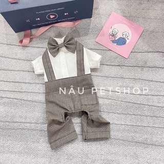Jum Sơ Mi Trắng Quần Tây Kèm Nơ Cho Chó Mèo