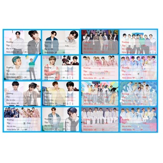 nhãn vở BTS   1 sét gồm 16 cái