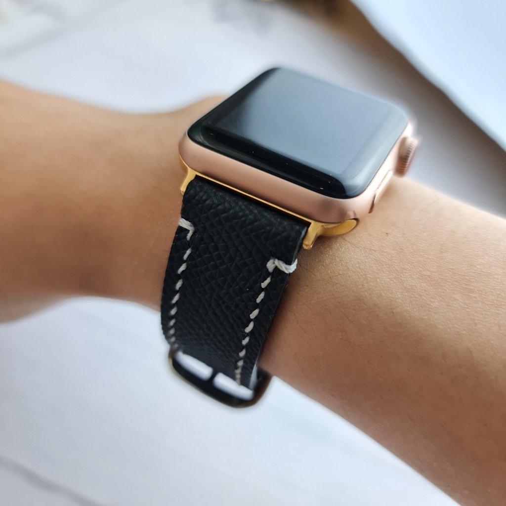 Dây Apple Watch, dây đeo đồng hồ Apple Watch series 3 4 5 6 7 da Epsom Pháp size 38mm 40mm 42mm 44mm handmade thủ công