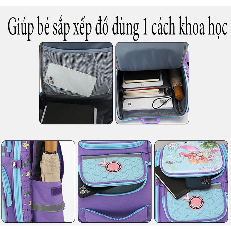 [ Cam kết - Hàng loại I ] balo chống gù cho bé cặp sách dành cho học sinh tiểu học nhẹ chắc chắn thoáng khí cho bé