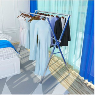 Giá Phơi Quần Áo Sào phơi đồ đôi Hình Chữ X 2,4m + tặng kèm móc treo