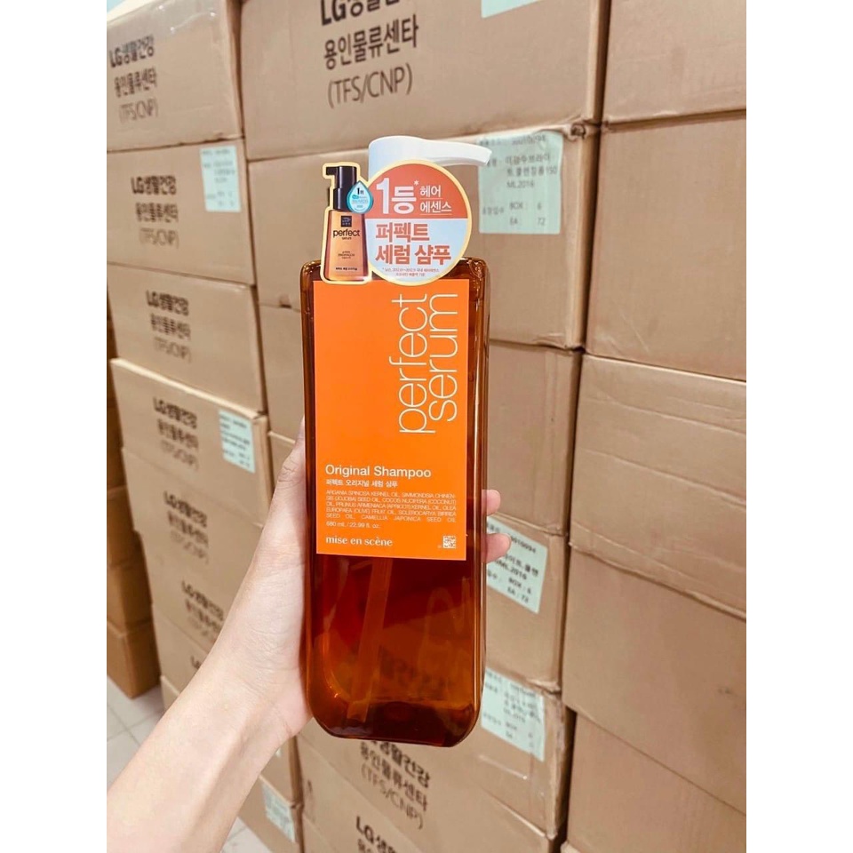 Dầu gội Mise En Scene Perfect Serum Original Shampoo Hàn Quốc chai 680ml - CO165
