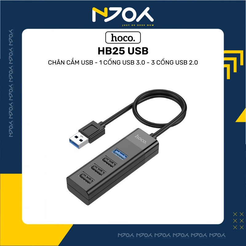 Hub Usb 3.0 Tốc Độ Cao 4 in 1 Cho Máy Tính Laptop Tablet Pc Bàn Phím Chuột Máy In Webcam Hdd Hoco HB25 Njoyshop