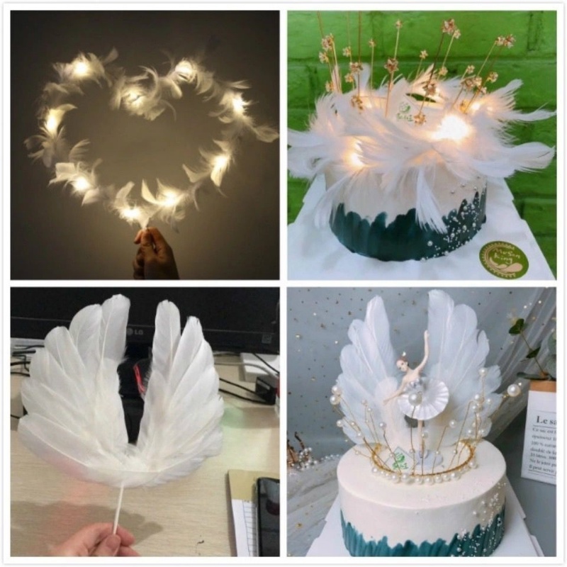 Cánh Thiên Thần Bằng Lông Vũ Trang Trí Bánh Kem