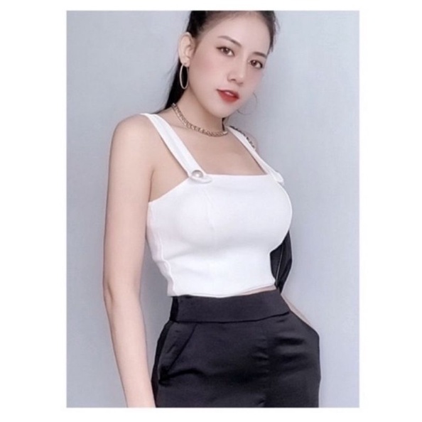 Áo 2 Dây Bản To Có Mút Ngực Form Áo Croptop