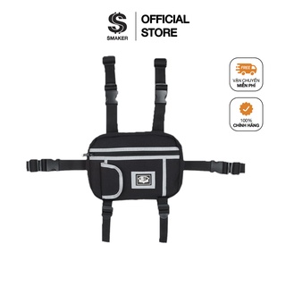 [SMAKER] Túi hộp đeo trước ngực phản quang, hip hop Local Brand chính hãng - REFLECTIVE CHEST RIG BAG IN BLACK