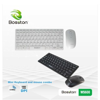 Bộ Chuột và Bàn Phím không dây BOSSTON WS600 Mini Chính hãng Chuyên văn phòng siêu bền bảo hành 12 tháng 1 đổi 1