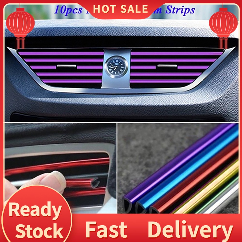 10 Miếng Dán Chữ U Dài 20cm Dùng Trang Trí Lỗ Thông Gió Xe Hơi