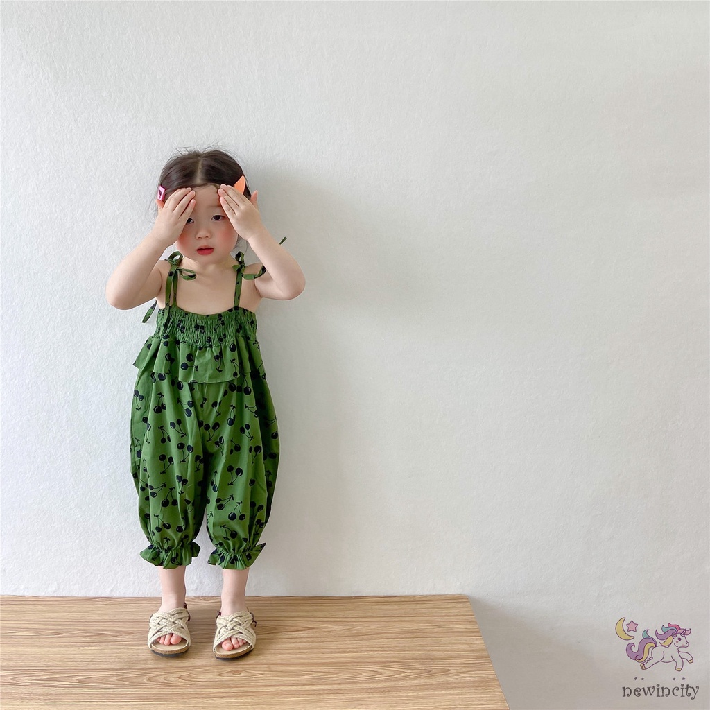 Bộ Áo Liền Quần Ống Rộng Phong Cách Hàn Quốc Cho Bé Gái