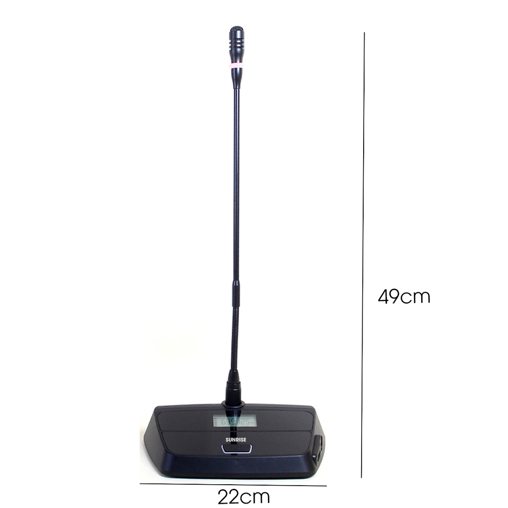 Micro hội nghị không dây Sunrise SM-820, Bộ 02 micro cổ ngỗng  hộp sóng sử dụng cho phòng họp hội trường